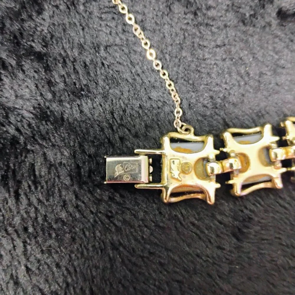 Coro Blue Necklace and Bracelet Set (201) - Picture 4 of 6